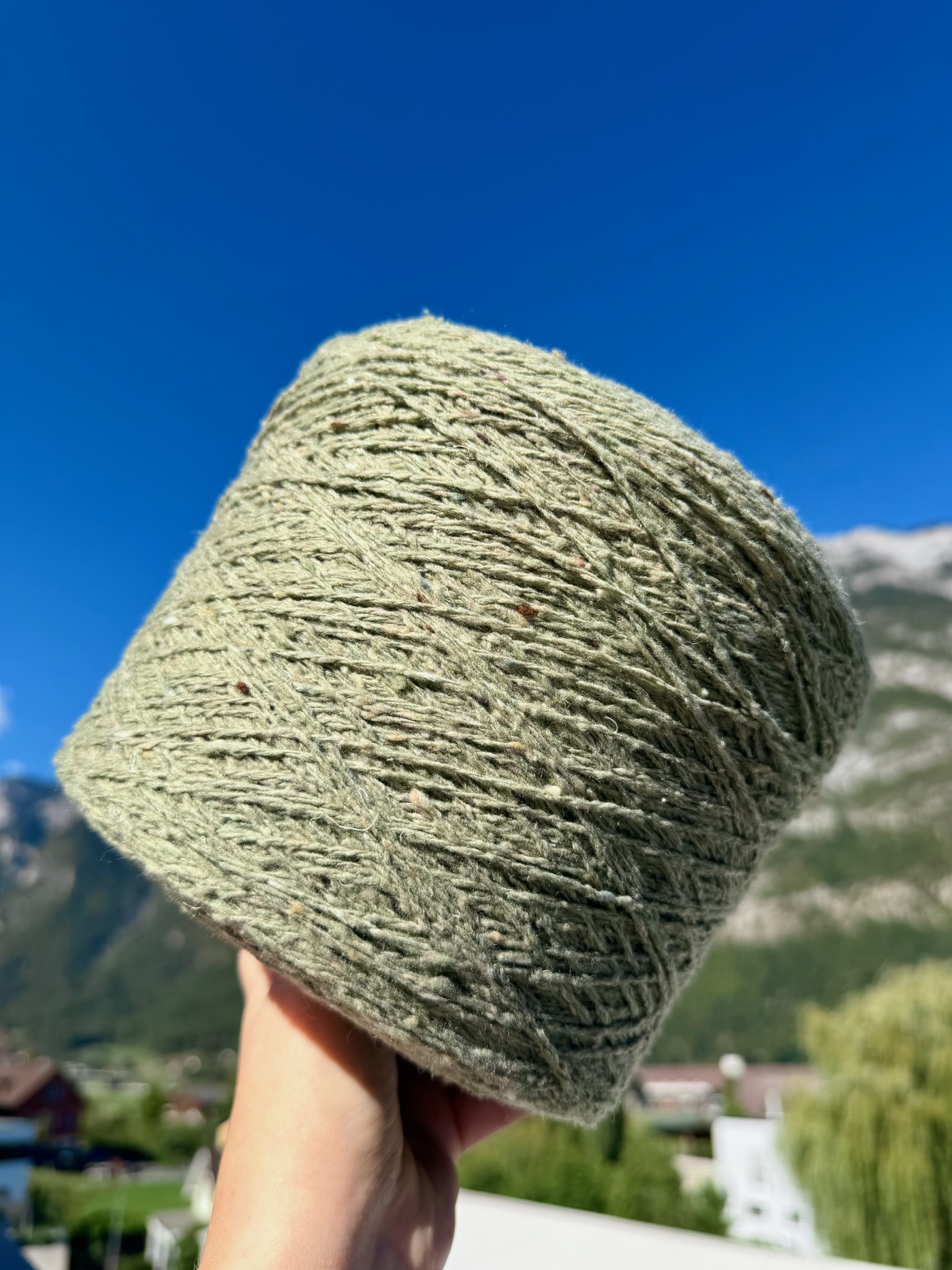 The Royal Collection Tweed Nm 2/6000 aus Kaschmir, Wolle und Seide col. Salbeigrün foto 5